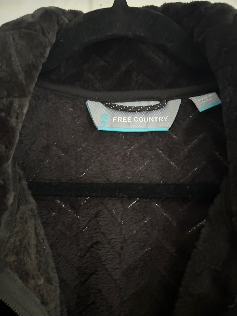 Free Country Black Chevron Faux Fur Zip Jacket - Picture 2 of 3
